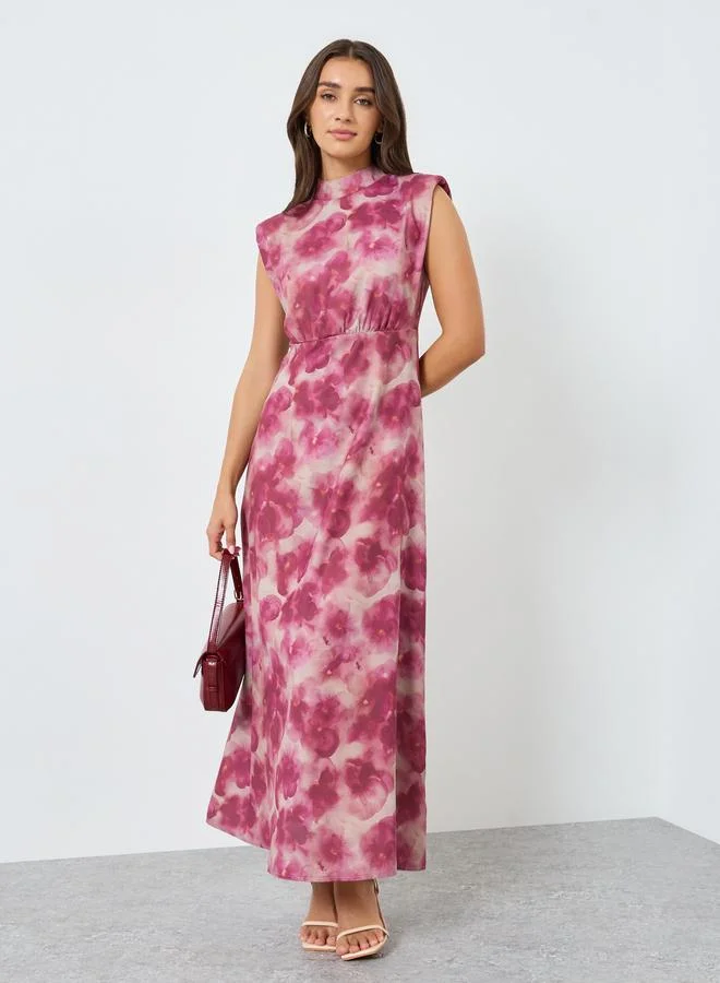 Styli Women Floral Print Sleeveless Midi Dress